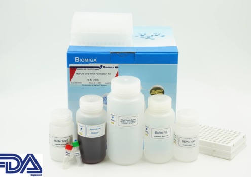 Biomiga MgPure Viral RNA Purification Kit met reagentia en buffers voor zuivering van viraal RNA