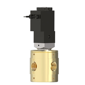 De Humphrey 250 serie diaphragm-poppet solenoid valve voor high-flow industriële toepassingen.