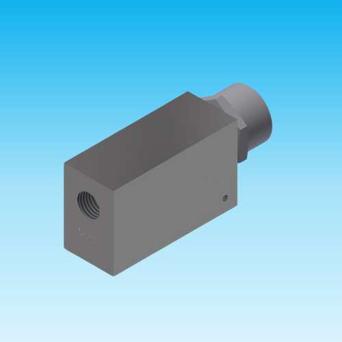 Mechanische Excess Flow Valve (EFV) die direct de gastoevoer afsluit bij een plotselinge overstroom of lekkage.