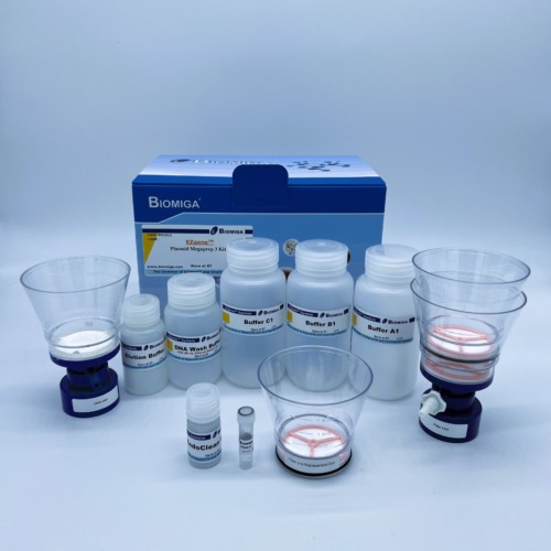 BioMiga EZgene Plasmid Megaprep 3 Kit voor grootschalige plasmide DNA extractie uit bacterieculturen
