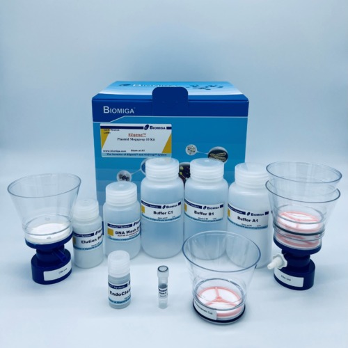 BioMiga EZgene Plasmid Megaprep 10 Kit voor maximale DNA-opbrengst uit grote bacterieculturen