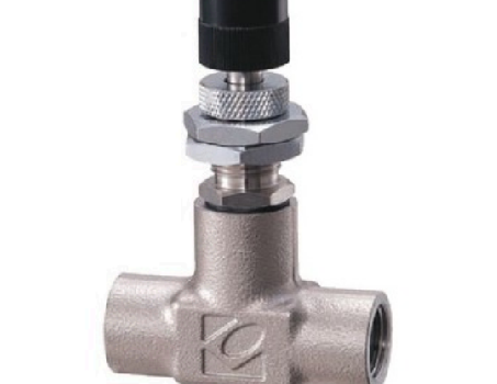 KOFLOC Model 2412 precisie naaldventiel voor nauwkeurige flowregeling van gassen en vloeistoffen.