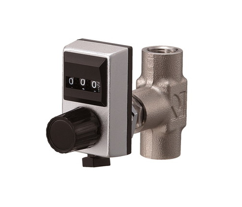 KOFLOC Model 2412M precisie naaldventiel met multidial telschaal voor exacte flow-uitlezing.