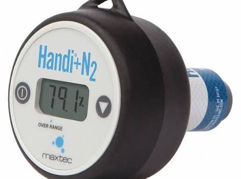 Maxtec Handi+ N₂ draagbare stikstofanalyser voor spot-check meting van stikstofzuiverheid in banden en industriële toepassingen