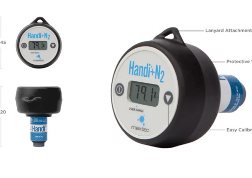 Maxtec Handi+ N₂ draagbare stikstofanalyser voor spot-check meting van stikstofzuiverheid in banden en industriële toepassingen